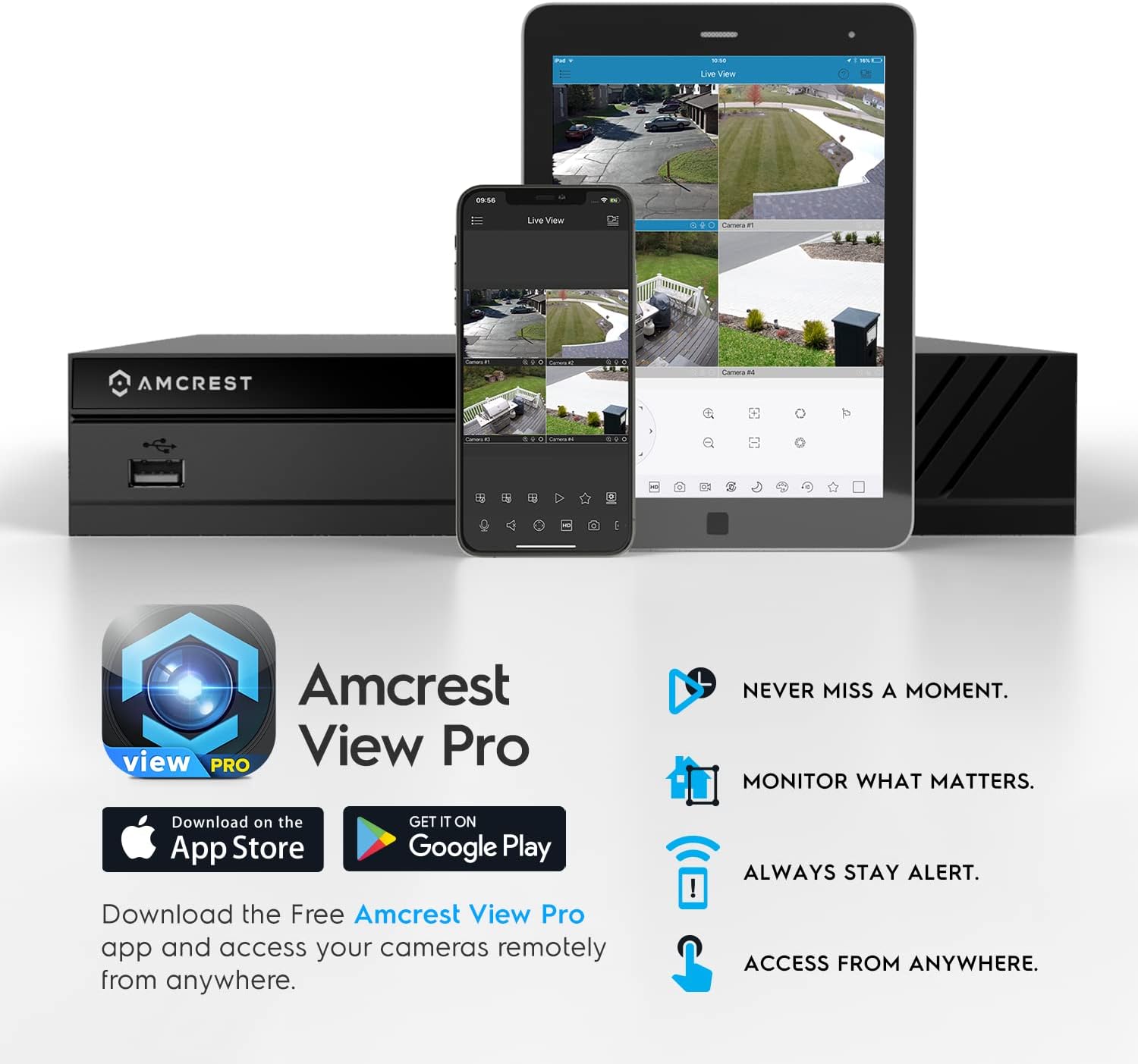 Amcrest NV4108E-A2 4K 8CH POE NVR (1080p/3MP/4MP/5MP/8MP) POE Network Video Recorder - Supports up to 8 x 8MP/4K IP Cameras