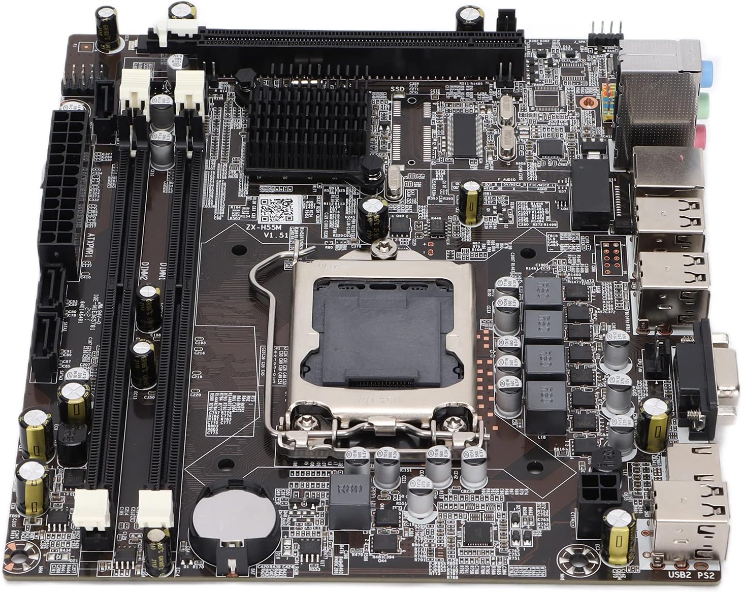 Zyyini DDR3 Computer Motherboard,PC Gaming Mainboard Single Dual Channel 1066/1333/1600,Integrated Graphics Card for I7 I5 I3 CPU, LGA 1156