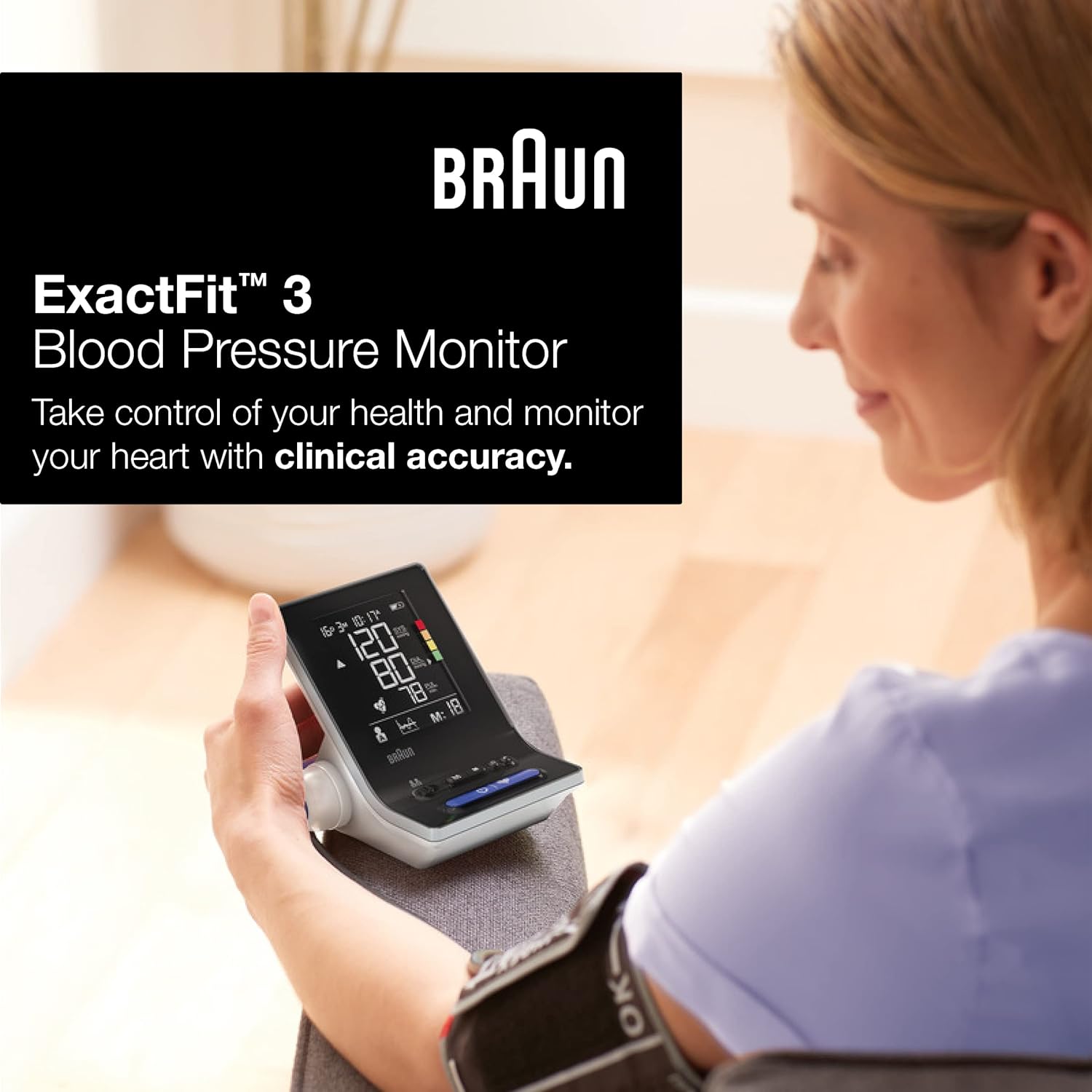 Braun ExactFit 3 Upper Arm Blood Pressure Monitor with Clinically Proven Accuracy
