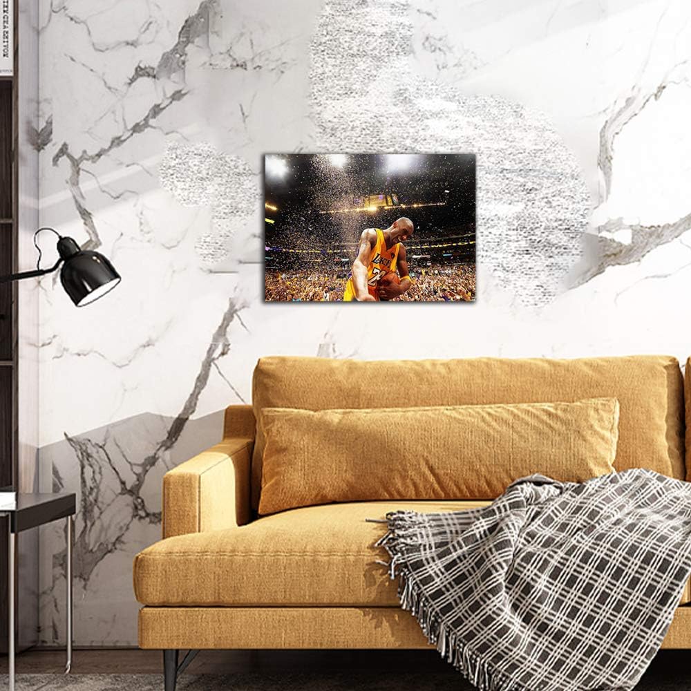JUSTBR Canvas Wall Art Basketball Players Pictures Painting Sports Posters Artwork Home Decor for Basketball Fan Memorabilia Gifts Living Room