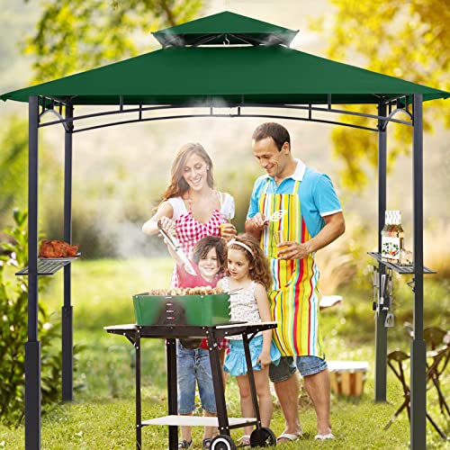ABCCANOPY 8x5 Grill Gazebo - Outdoor BBQ Canopy Shelter with Led Light for Patio Backyard Grilling (Dark Gray)