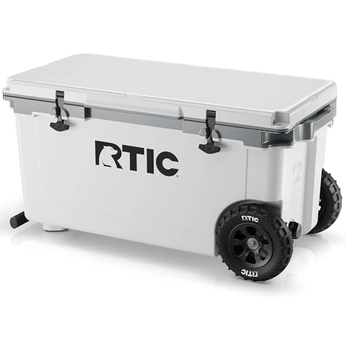RTIC 72 Quart Ultra-Light Wheeled Cooler Hard Insulated Portable Ice Chest Box for Beach, Drink, Beverage, Camping, Picnic, Fishing, Boat, Barbecue