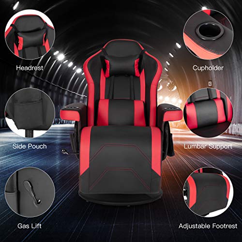 Modern-Depo Gaming Recliner Chair with Speakers, Massage, High Back, Cupholder, Headrest, Lumbar Support