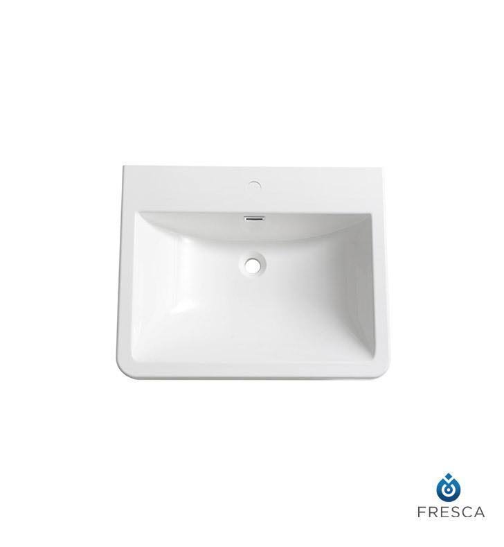 Fresca Milano 26x22 White Integrated Sink with Countertop
