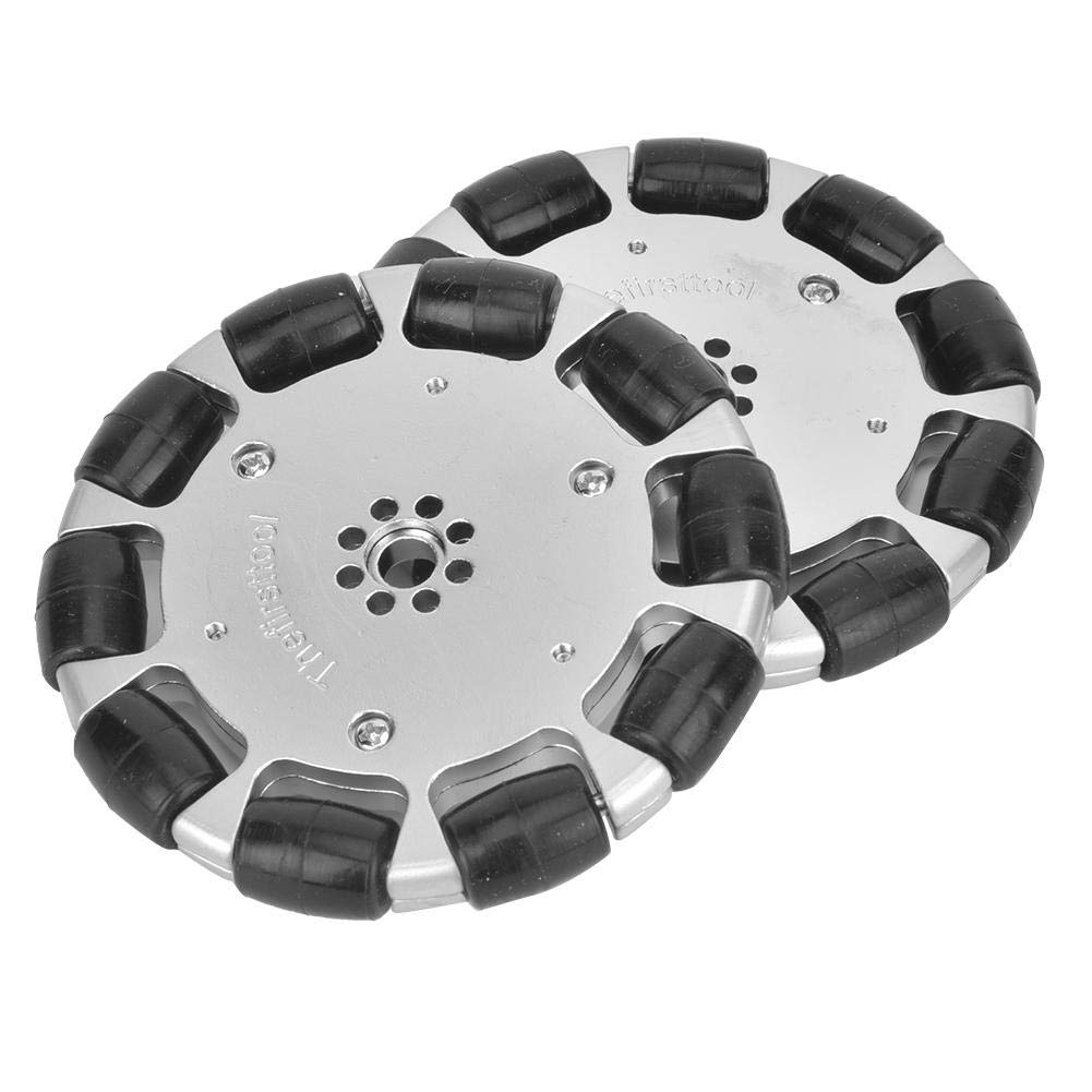 2Pcs 4 Inches Robot Omnidirectional Wheel Set, High Precision Omni-Directional Universal Wheel with Assembly Pad for Industrial Robot