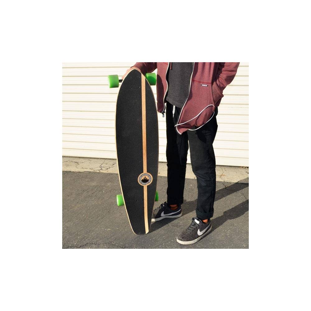 Yocaher Kicktail Black Digital Wave Longboard Complete