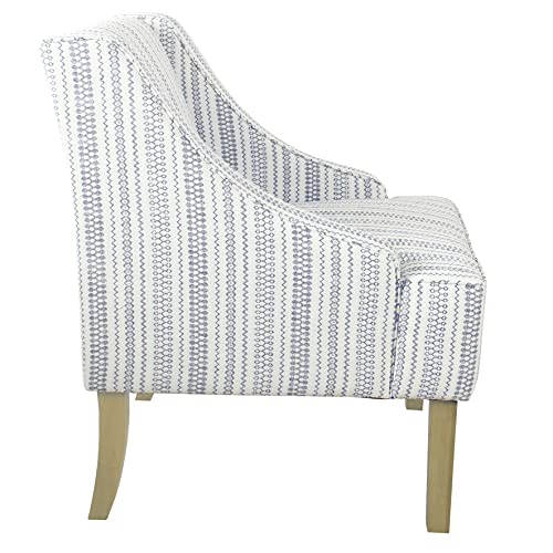 HomePop Velvet Swoop Arm Accent Chair, Suri Blue