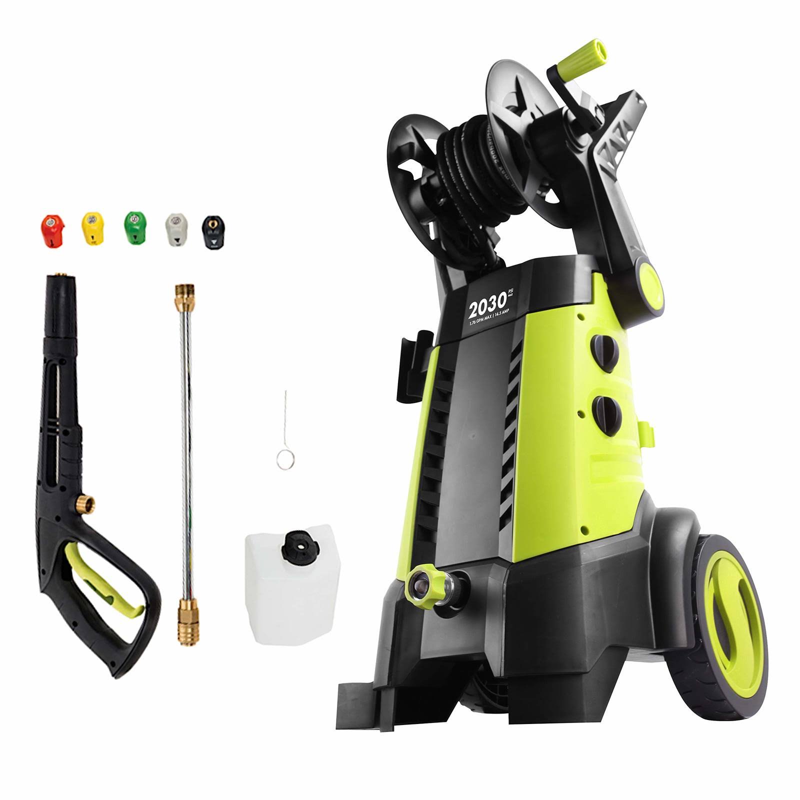 Sun Joe Spx3001 2030 PSI 1.76 GPM 14.5 Amp Electric Pressure Washer with Hose Reel,