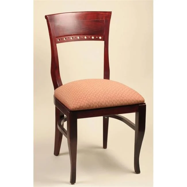 3650-W-Burgundy Biedermeier Chair Walnut Frame - Burgundy