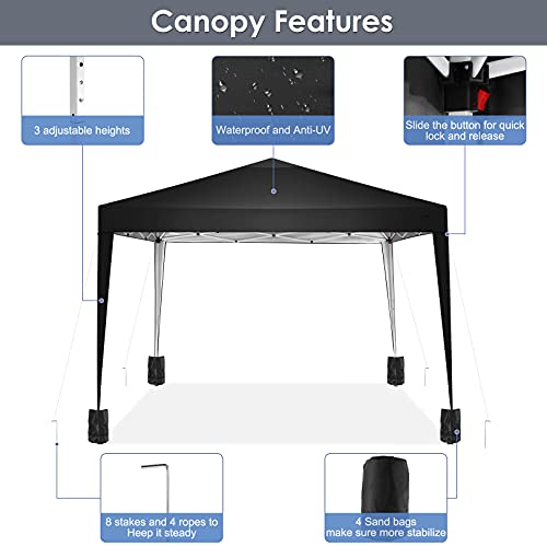 COBIZI Canopy 10x20 Pop Up Canopy Tent with 6 Sidewalls Party Tents for Parties Weddings Backyard Waterproof Canopy Outdoor Commercial Canopy Event