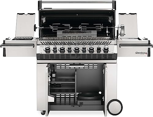 Napoleon PRO500RSIBPSS-3 Prestige PRO BBQ Propane Gas Grill, 500 sq.in. + Infrared Side and Rear Burners, Stainless Steel