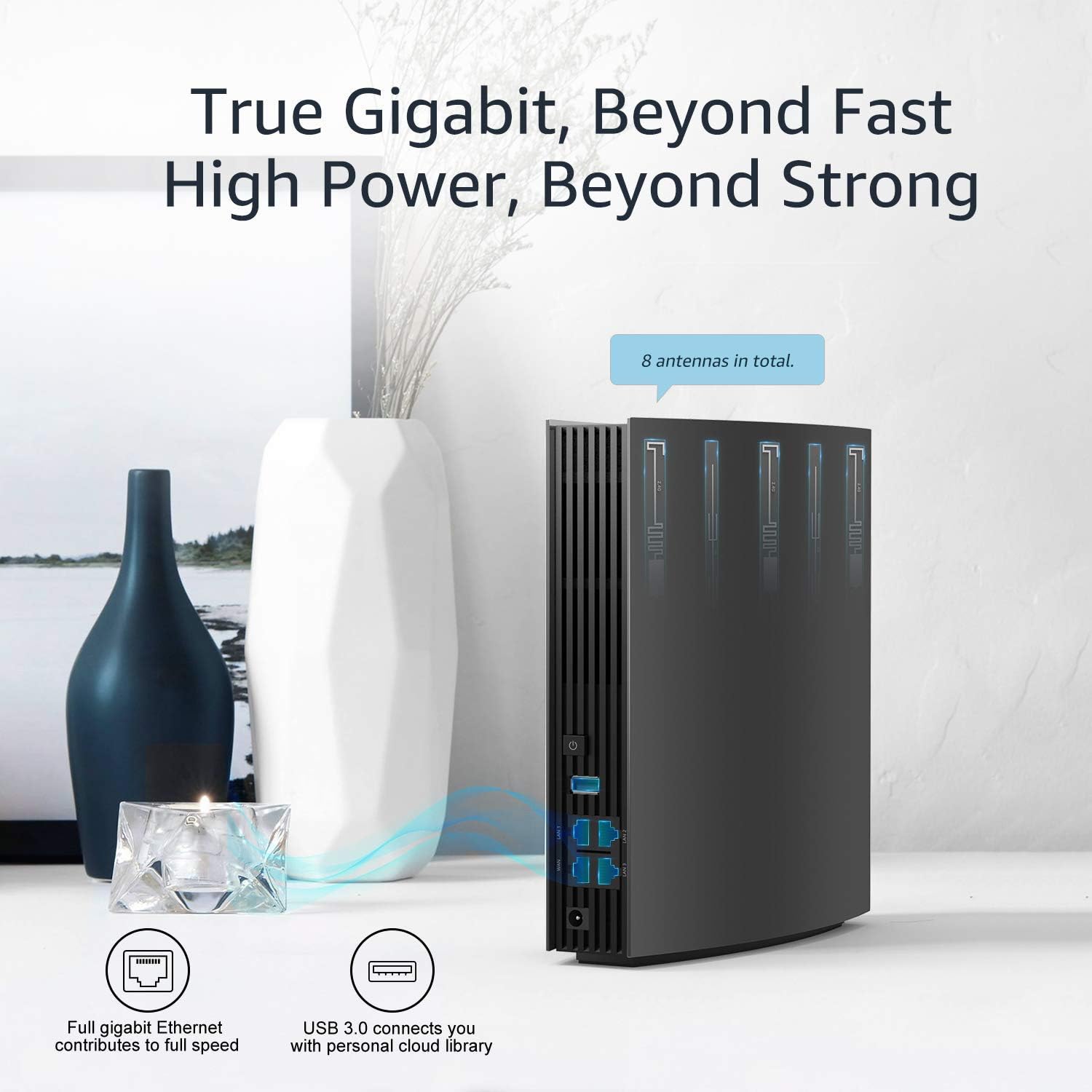WAVLINK AC3200 Wireless Router, Dual Band WiFi Router with Extender & Parent Control Function