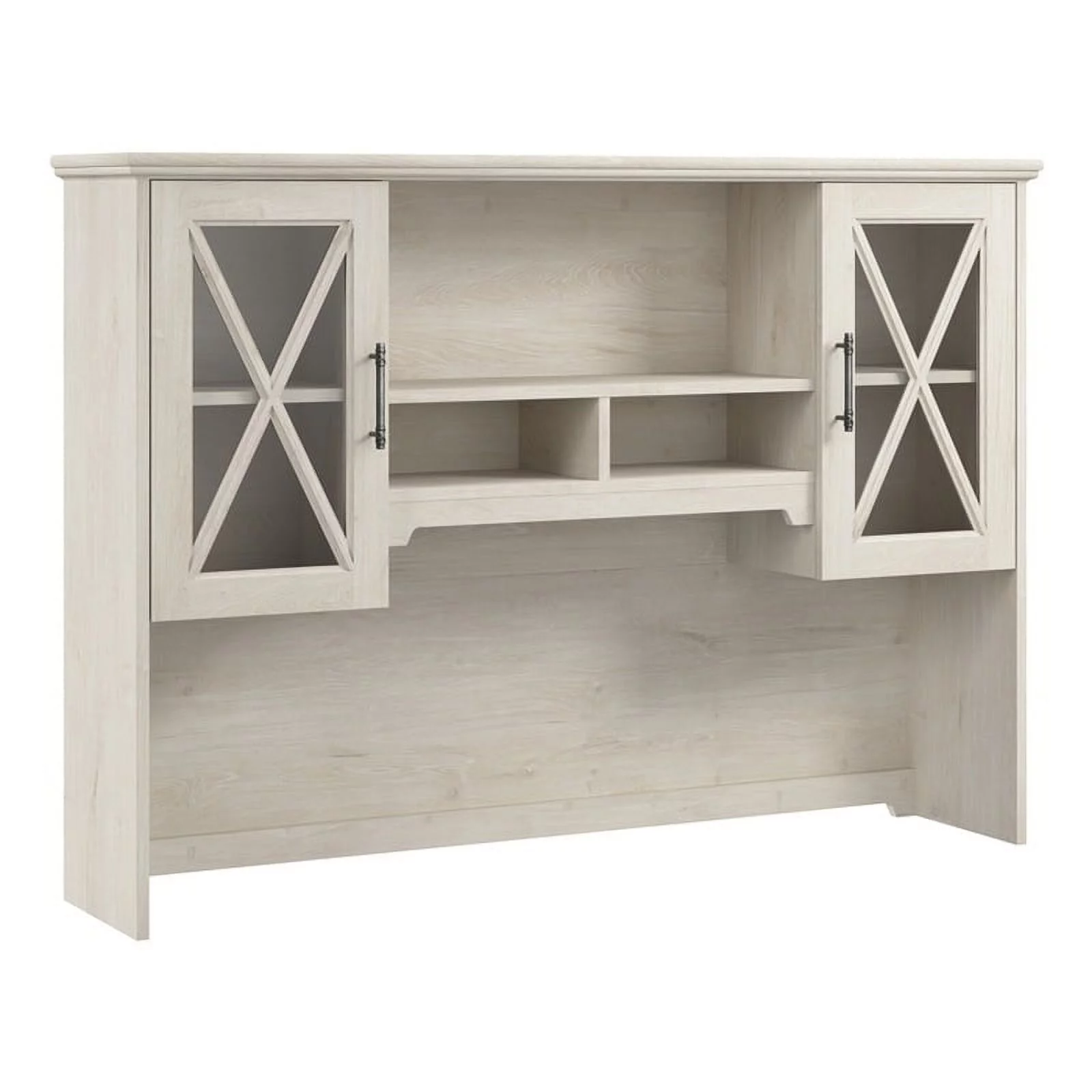 Bowery Hill Engineered Wood Hutch for Buffet Cabinet in Linen White Oak