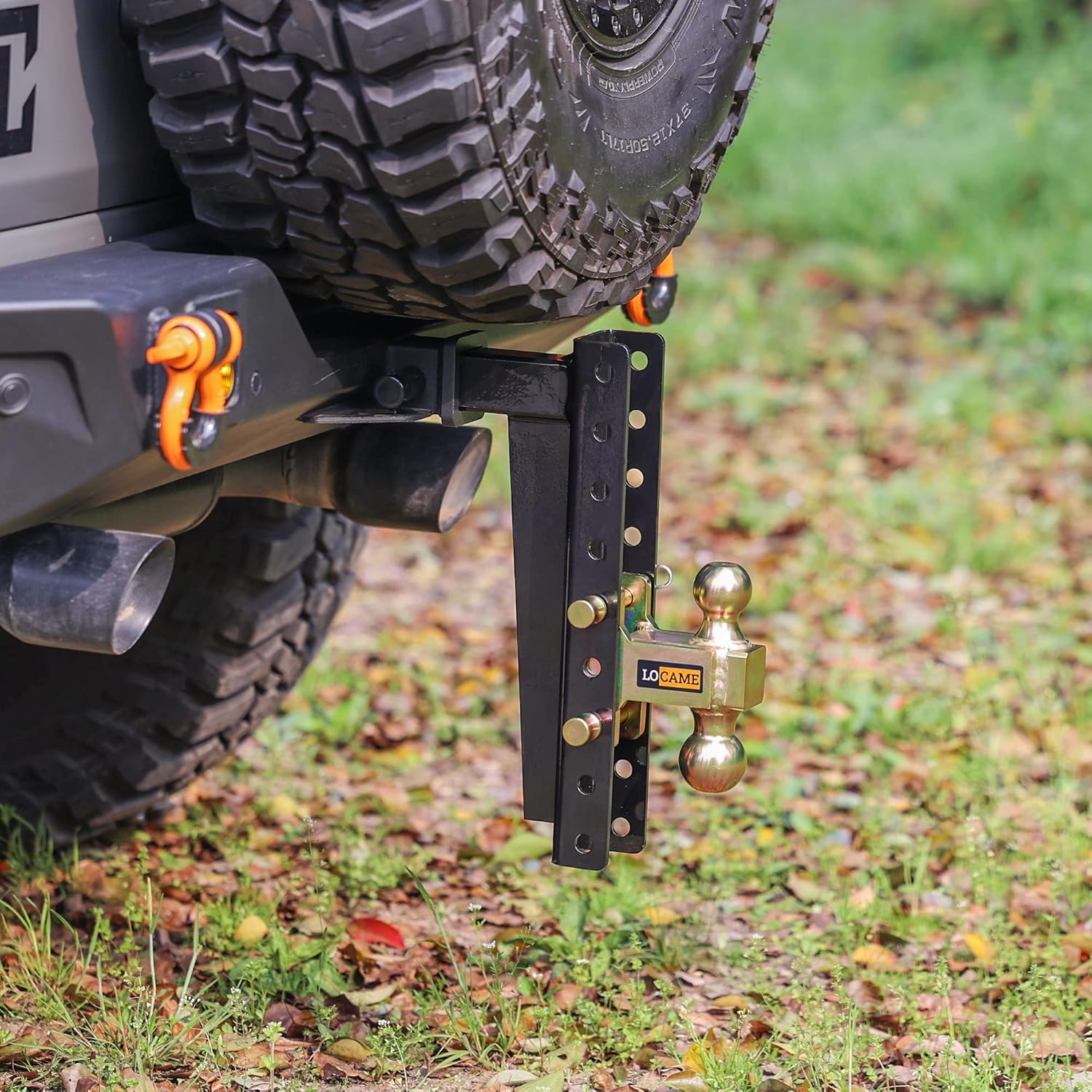 LOCAME Adjustable Trailer Hitch, Fits 2-Inch Receiver, 15-Inch Drop/Rise Drop Hitch ,21,000 LBS GTW--Tow Hitch for Heavy Duty Truck with Double Pins
