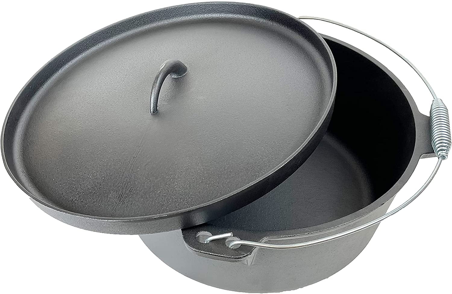 CUISILAND 12QT Pre-Seasoned Lip Lid Cast Iron Dutch Oven with Lid