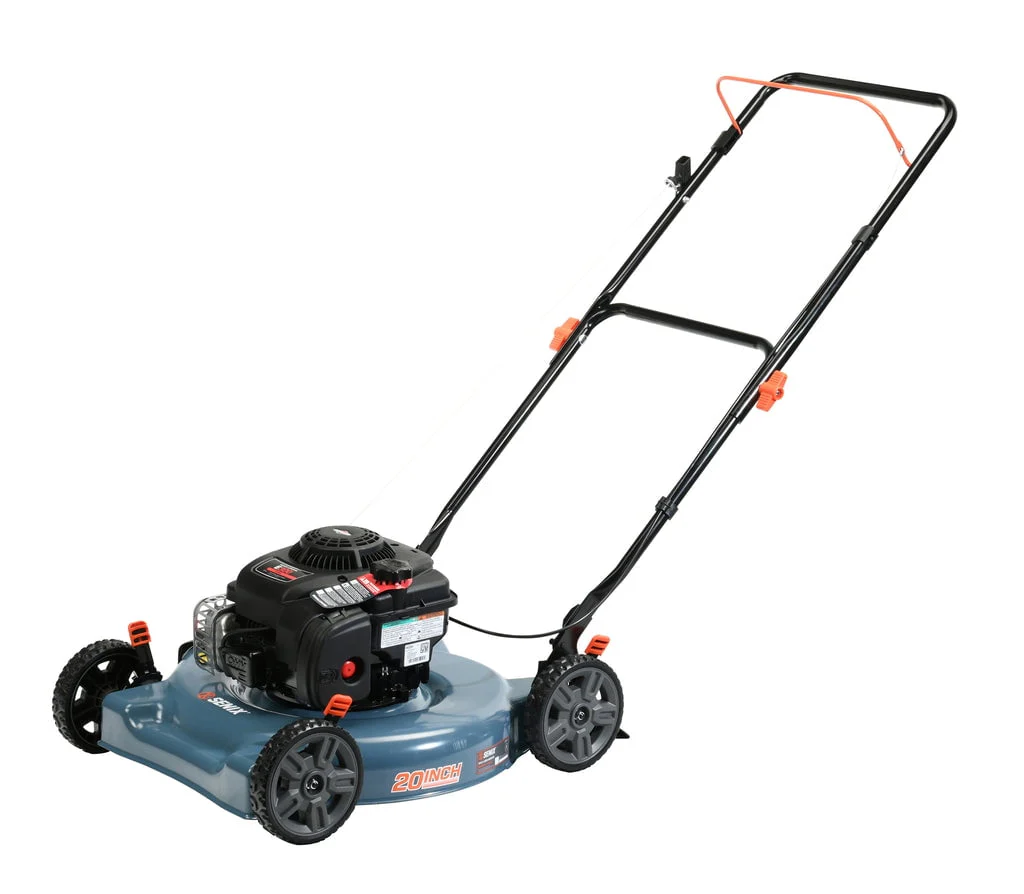 SENIX Gas Lawn Mower, 20-Inch, 125 cc 4-Cycle Briggs & Stratton Engine, Push Lawnmower with Side Discharge, 3-Position Height Adjustment, LSPG-L2