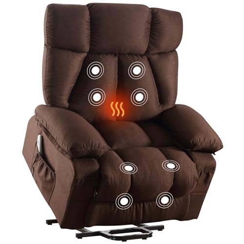 Oversized Power Lift Recliner Chair for Elderly, Big and Tall Lift Chair with Massage and Heat for Living Room