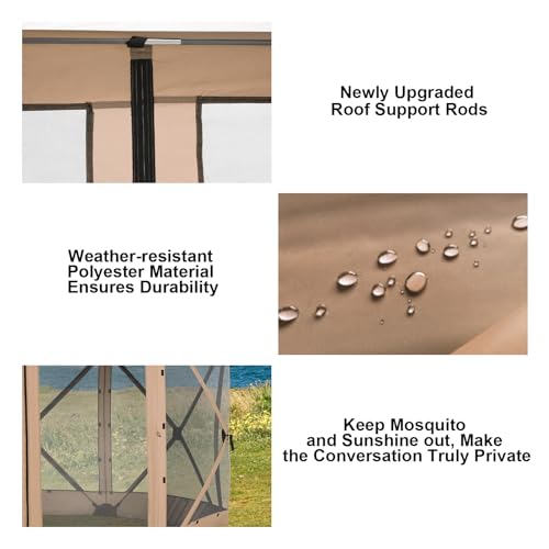 COBIZI 12x12ft Pop up Gazebo Screen Tent Screen House for Camping, Camping Outdoor Screened Gazebo, Canopy Tent