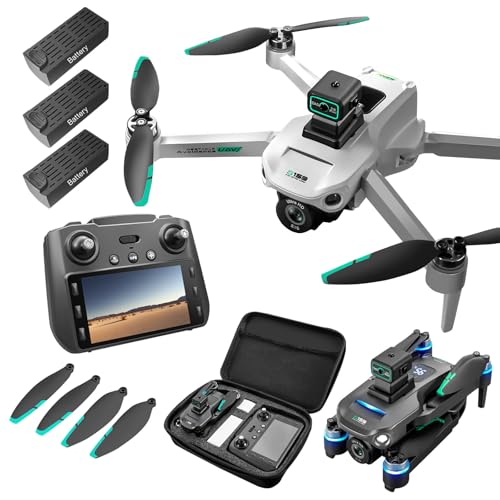 Drone with Camera 4k, GPS HD Drones for Adults, 5G Remote Controller with 5.9 Inch Screen,Obstacle Avoidance Drones, One Key Return