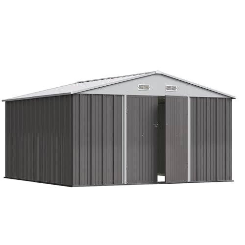 Greesum 5×3 FT Outdoor Storage Shed, Metal Storaged Sheds Without Floor, Tool Sheds with Lockable Doors and Sloping Roof for Garden, Patio, Backyard