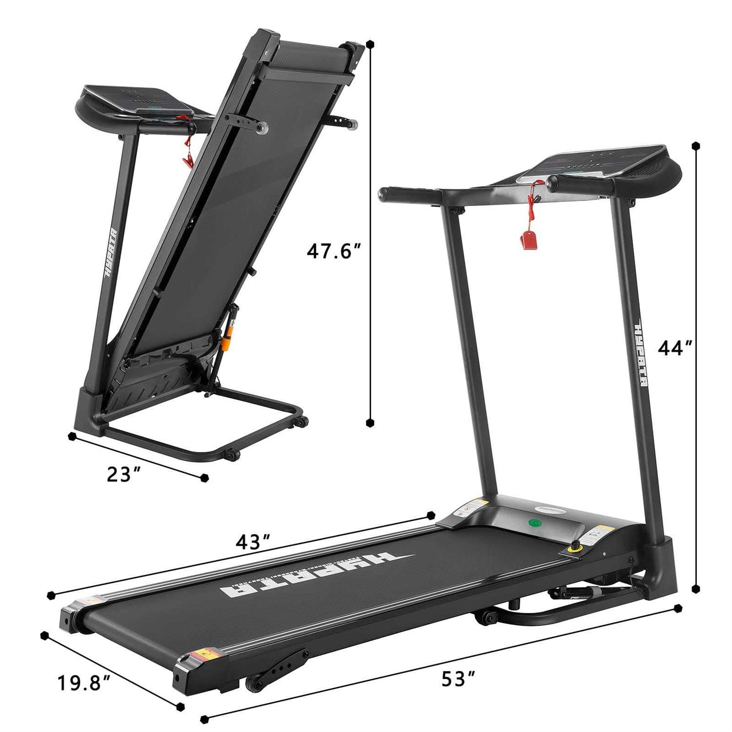 HYPATA Treadmill 300 lb capacity,Max 2.5 HP Folding Treadmills for Running and Walking Jogging Exercise with 12 Preset Programs