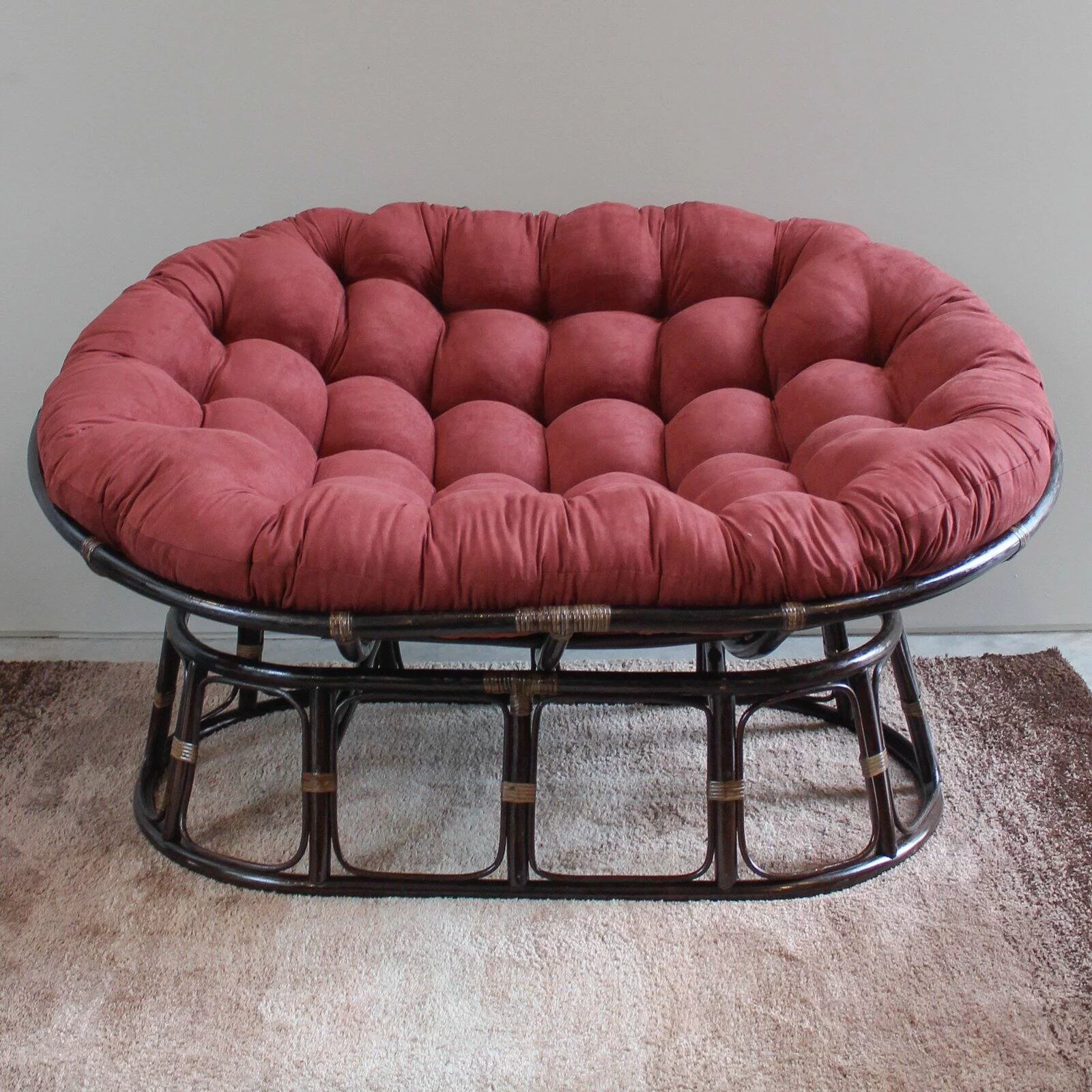 International Caravan Double Papasan Chair with Micro Suede Cushion