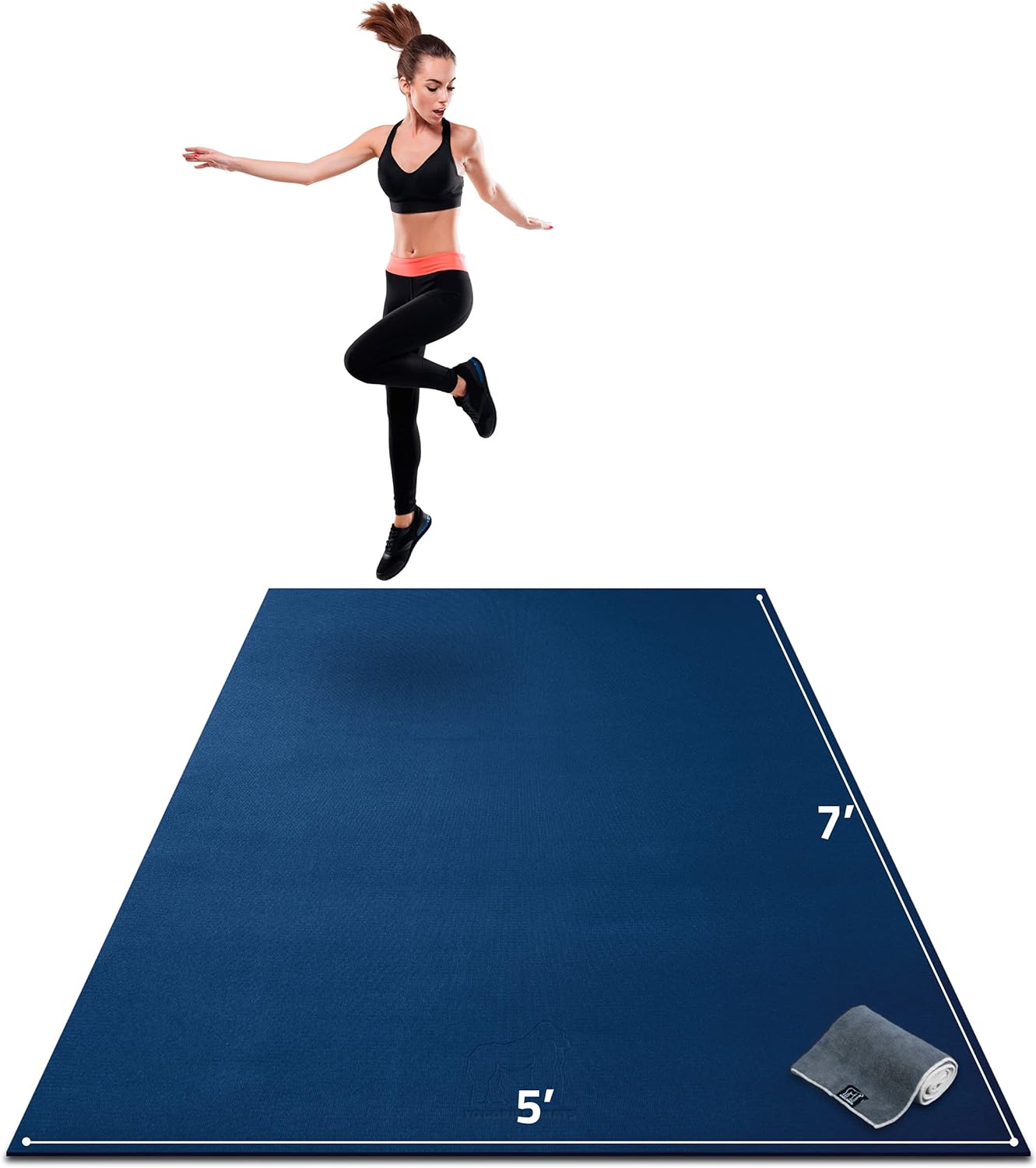 Gorilla Mats Premium Large Exercise Mat – 7' x 5' x 1/4 Ultra Durable, Non-Slip