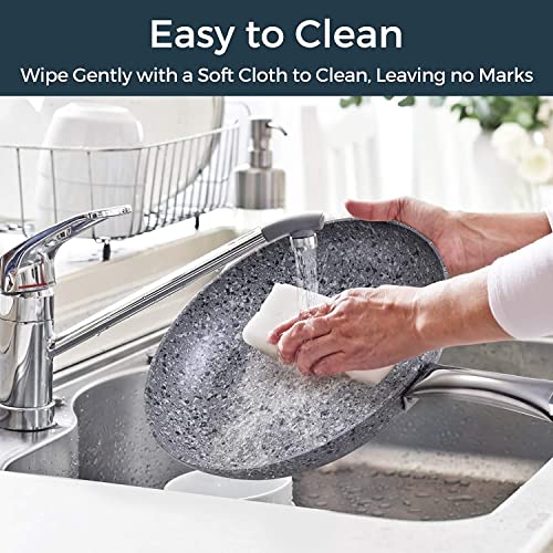 KOCH SYSTEME CS 8"+11" Premium Nonstick granite stone Frying Pan Sets, Gray Nonstick Frying Pan Sets with Lids, Aluminum Pan for Effortless Cooking