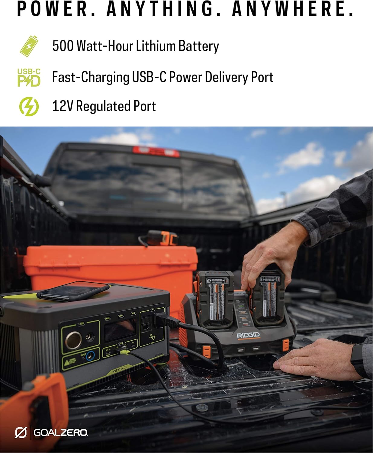 Goal Zero Yeti 500X Portable Power Station, 505Wh Portable Lithium Battery Emergency Power Station, Outdoor Solar Generator