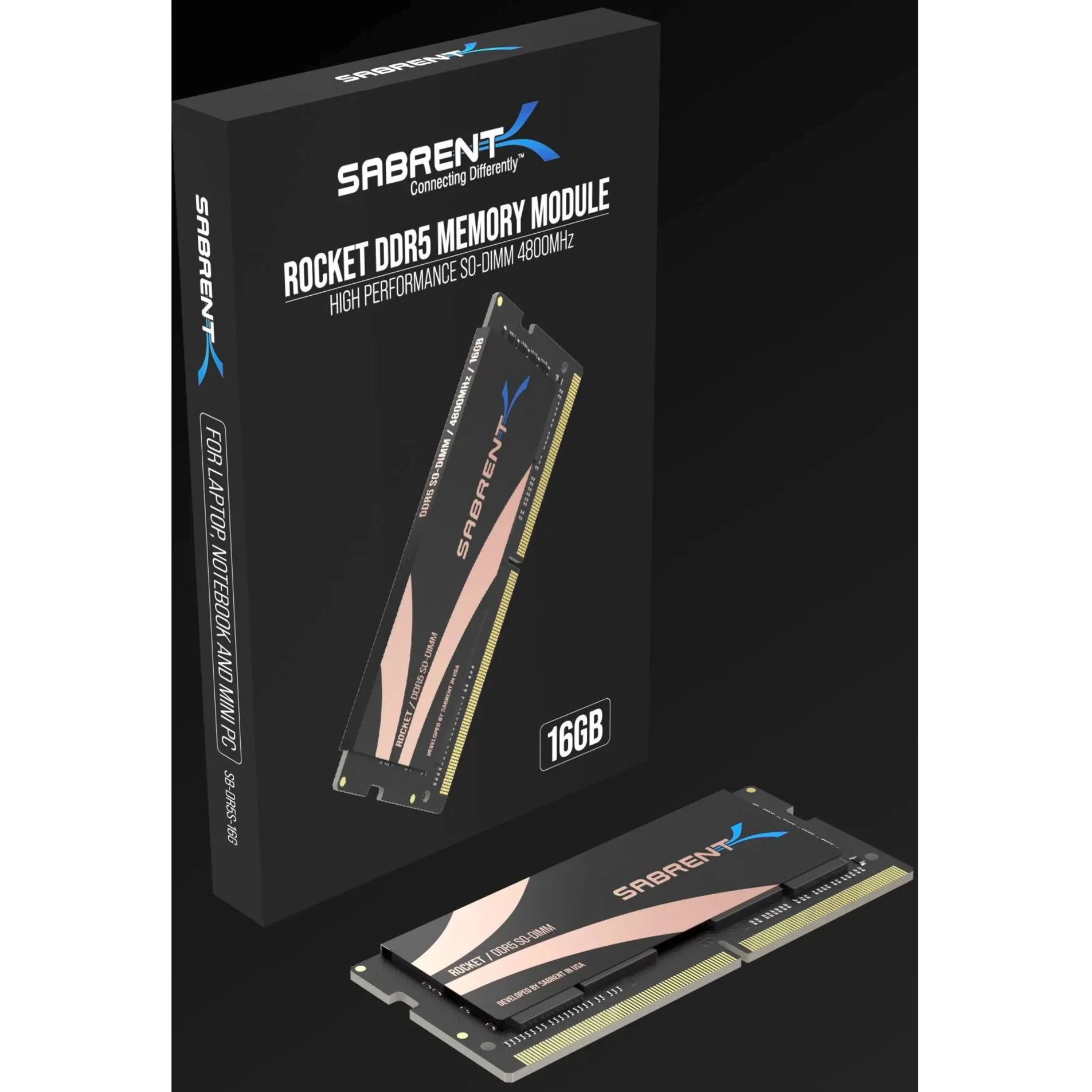 SABRENT Rocket DDR5 16GB SO-DIMM 4800MHz Memory Module for Laptop, Ultrabook, and Mini-PC (SB-DR5S-16G) - Radiant Selections