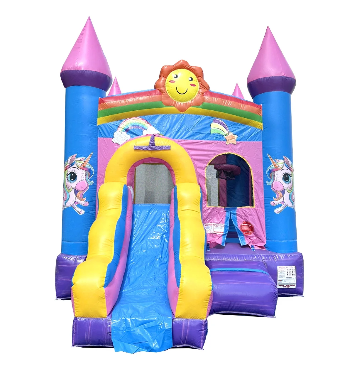 Pogo Bounce House Pink Smiley Face and Unicorn Inflatable Trio