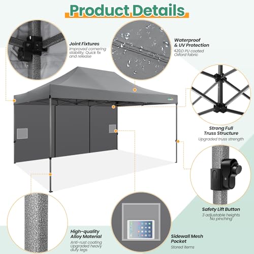 COBIZI 13x26 Pop Up Tent 13x26 Canopy with Sidewalls Heavy Duty Canopy Party Tent for Parties