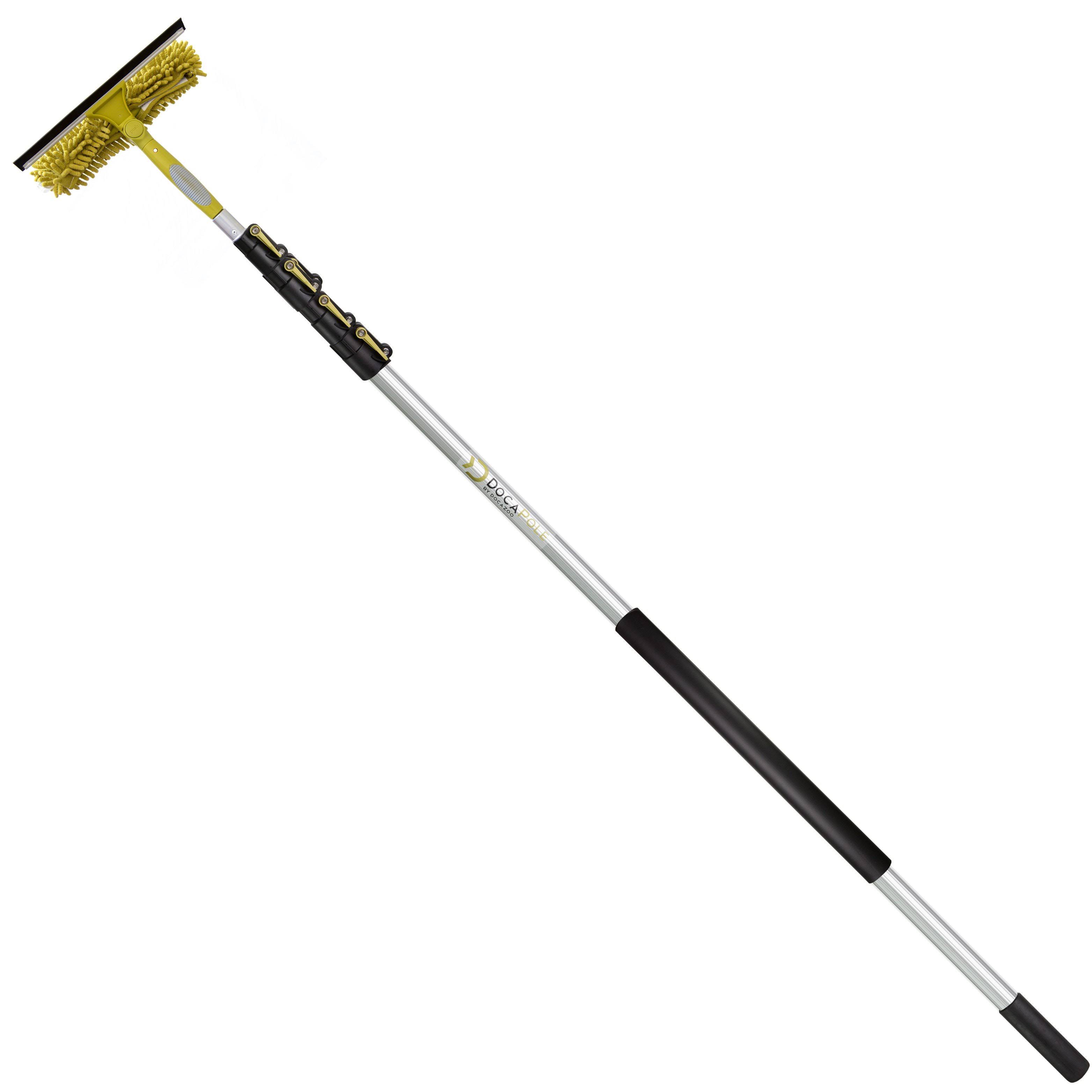 DocaPole 7-30 Foot Extension Pole + Single Rotation Squeegee u0026 Window Washer Combo
