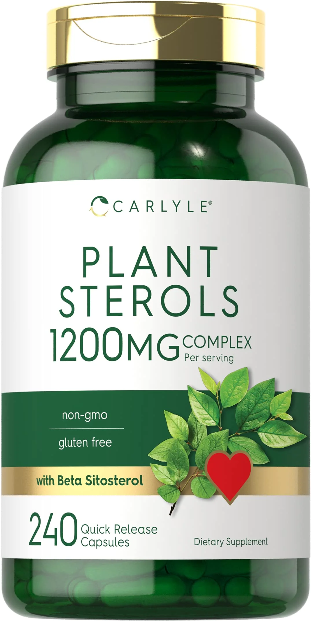 Carlyle Plant Sterols 1200 mg | 240 Ultra Potent Capsules | Non-GMO and Gluten Free Supplement | with Beta Sitosterol - Kansas Nuitrition - HNZSDS