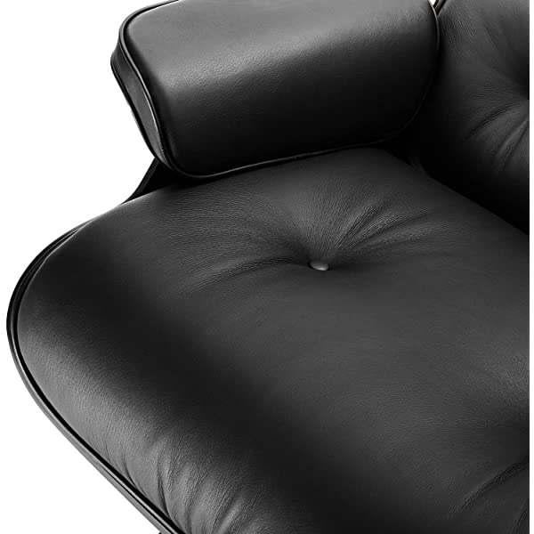 Mid Century Lounge Chair and Ottoman, Modern Chair Classic Design, Top Grain Leather Palisander Wood, Heavy Duty Base Support for Living Room, Study