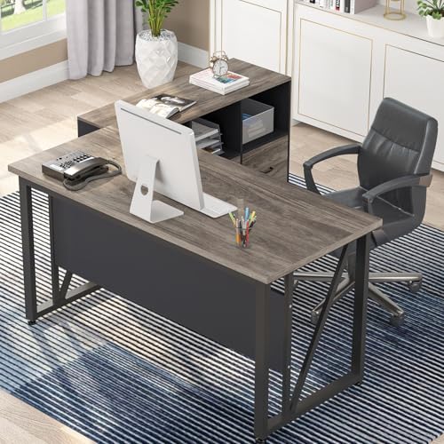 Tribesigns 63 inches Executive Desk and 47" lateral File Cabinet