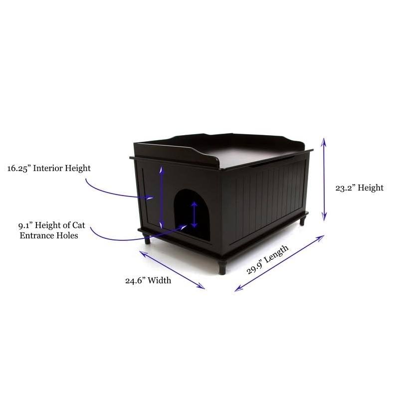 Designer Catbox Jumbo Litter Box Enclosure in Black