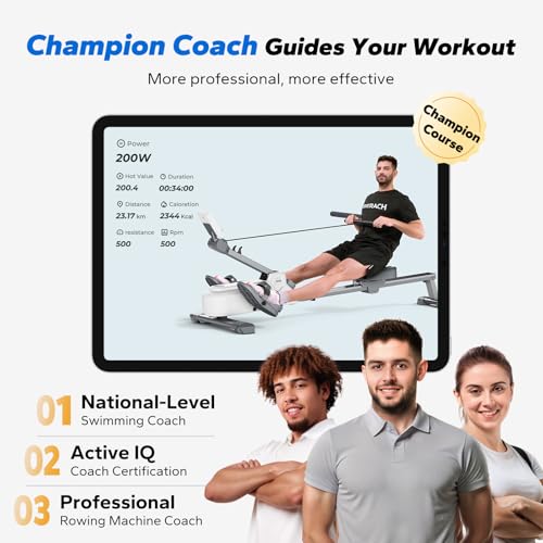 MERACH Foldable Rowing Machines for Home, Magnetic Rowing Machine with 16-Level, Compact Row Saves 20% Space, 350 LBS Load Capacity