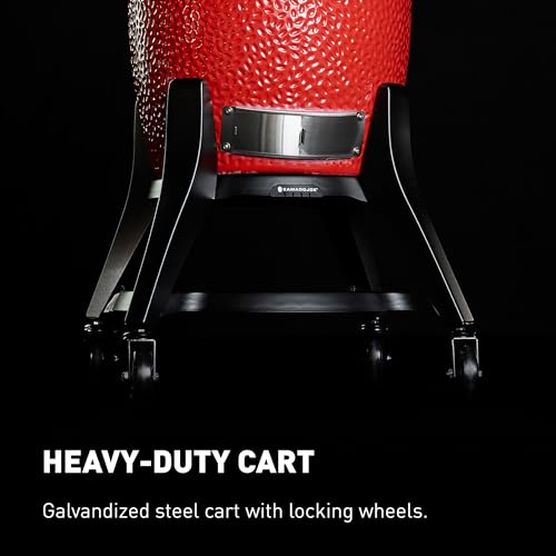 Kamado Joe Big Joe Series II 24-inch Ceramic Charcoal Grill and Smoker with Cart, Side Shelves