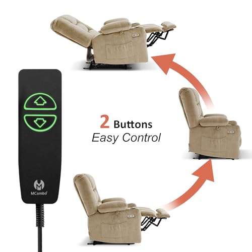 MCombo Zero Gravity Power Recliner Chair with Heat and Vibration Massage, Reclining Chair with USB & Type C Ports, Cup Holders for Living Room