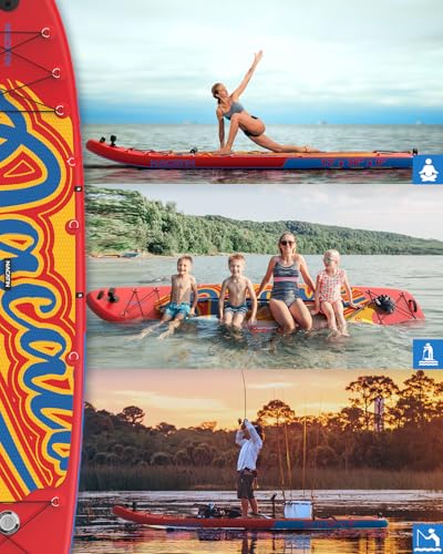 Inflatable Stand Up Paddle Board 12' with Kayak Seat & Dual Paddles &ndash