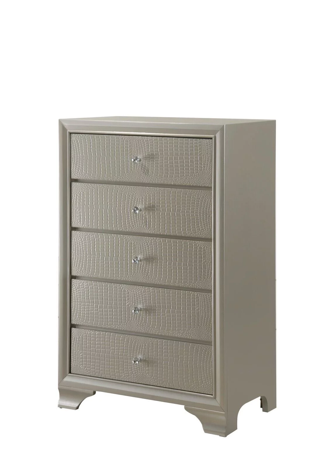 Modern 3pc Queen Size Upholstered LED Backlit HB Panel Bed Chest Nightstand Set Bedroom Furniture