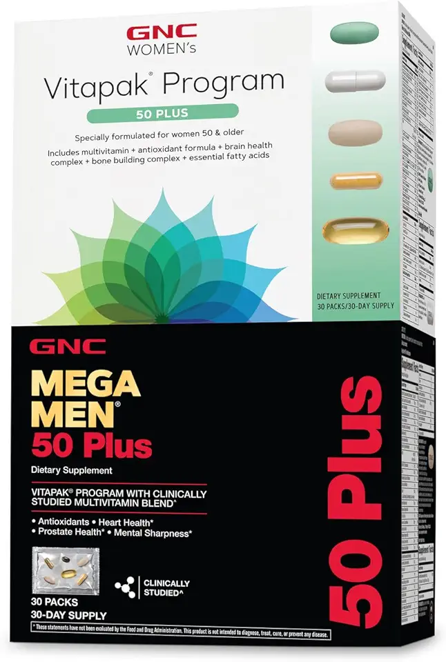 GNC Men's and Women's 50 Plus Vitapak Bundle - Kansas Nuitrition - HNZSDS