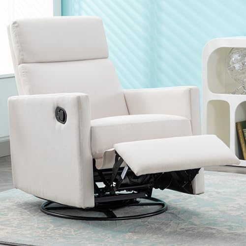 LUMISOL Power Swivel Rocker Recliner Chair, Electric Glider Reclining Sofa Chair with USB Ports