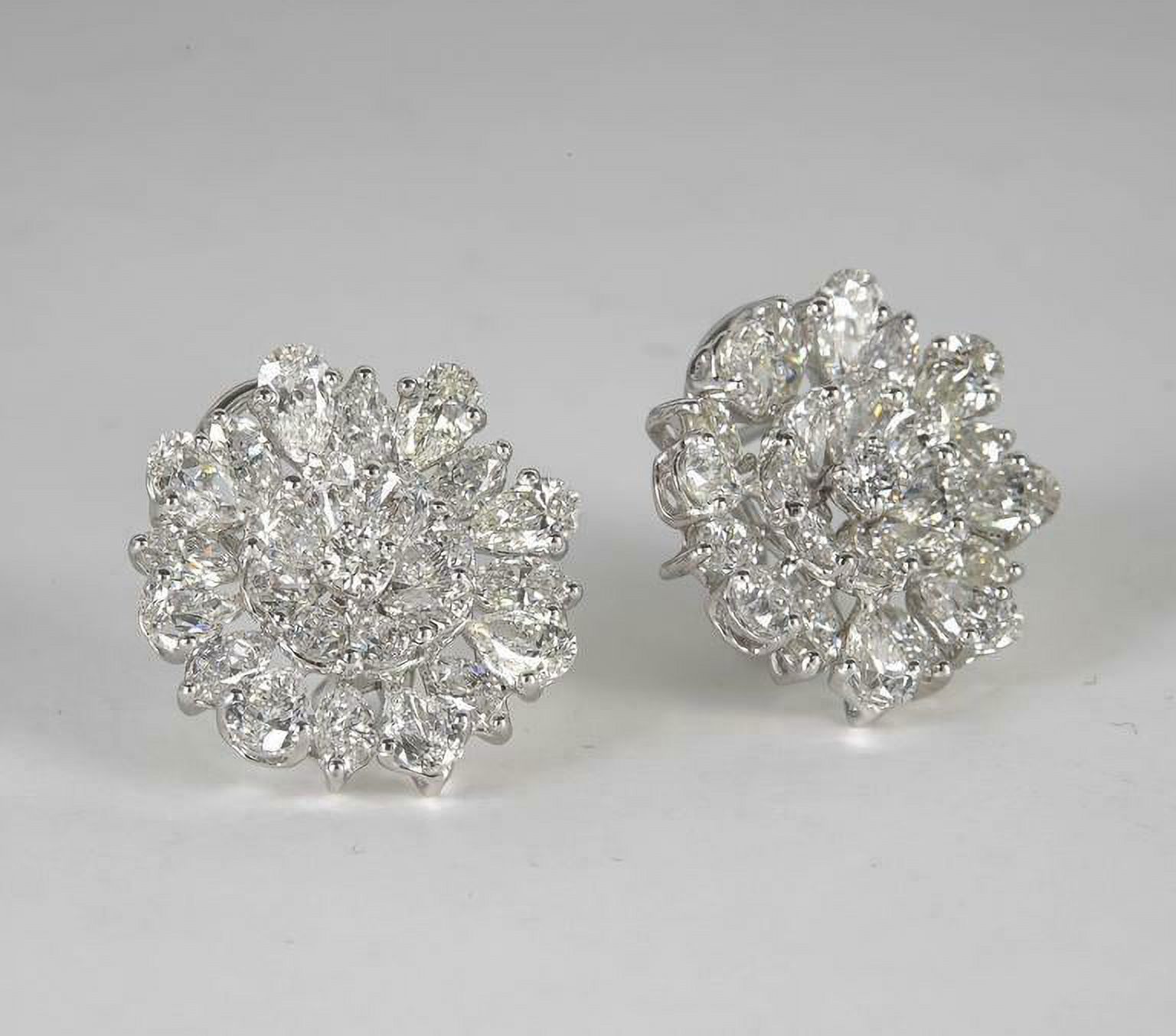 diamondscene Important Diamond Platinum Button Earrings