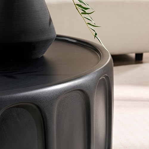 JUSTONE 15.75 ''Round Coffee Table, Accent End Table for Living Room Office Apartment, Modern Minimalist Side Table with Faux Marble Pattern