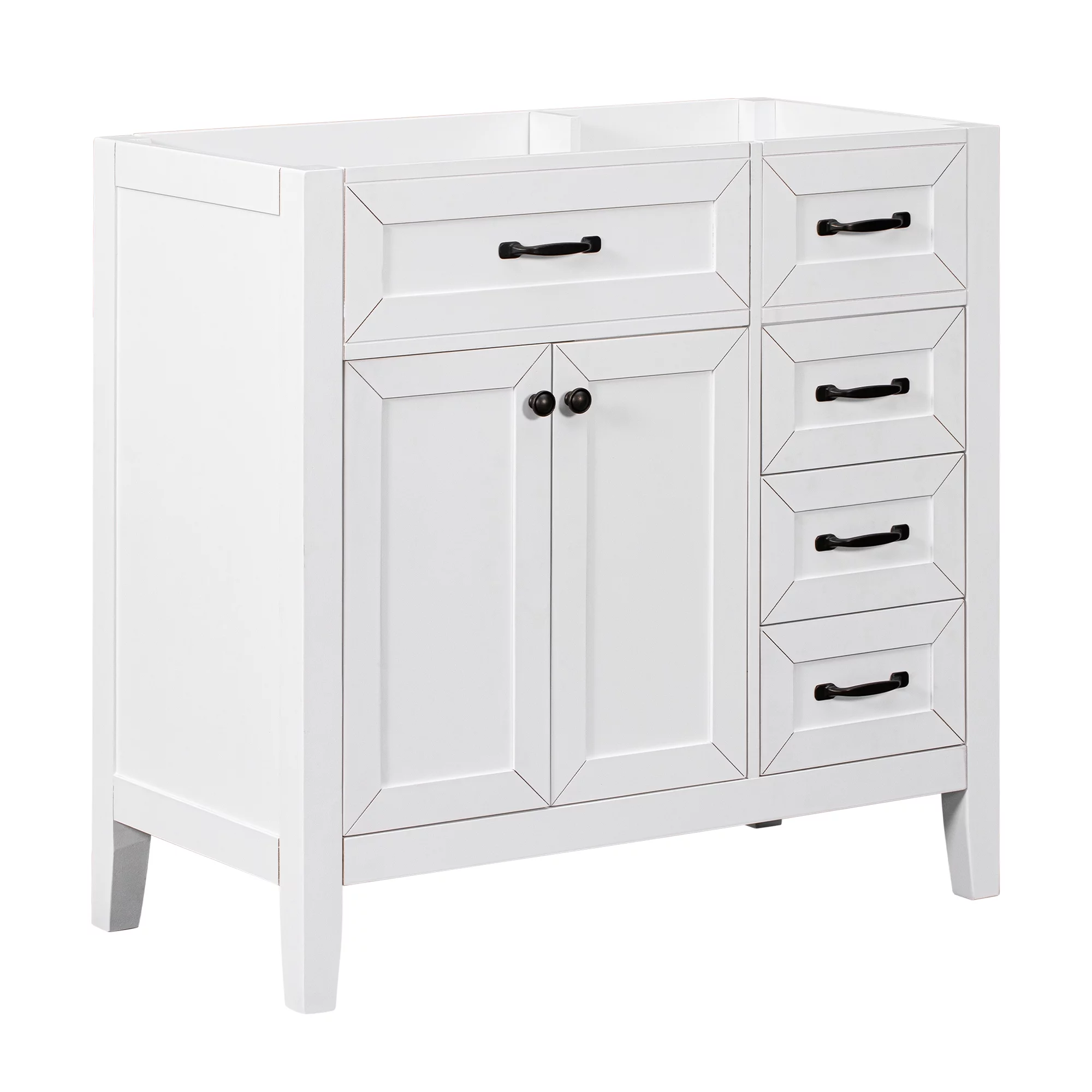 Royard Oaktree 36" Single Bathroom Vanity Modern Under Sink Storage Vanity Base with 2 Doors & 3 Drawers Freestanding Bathroom Storage Cabinet for