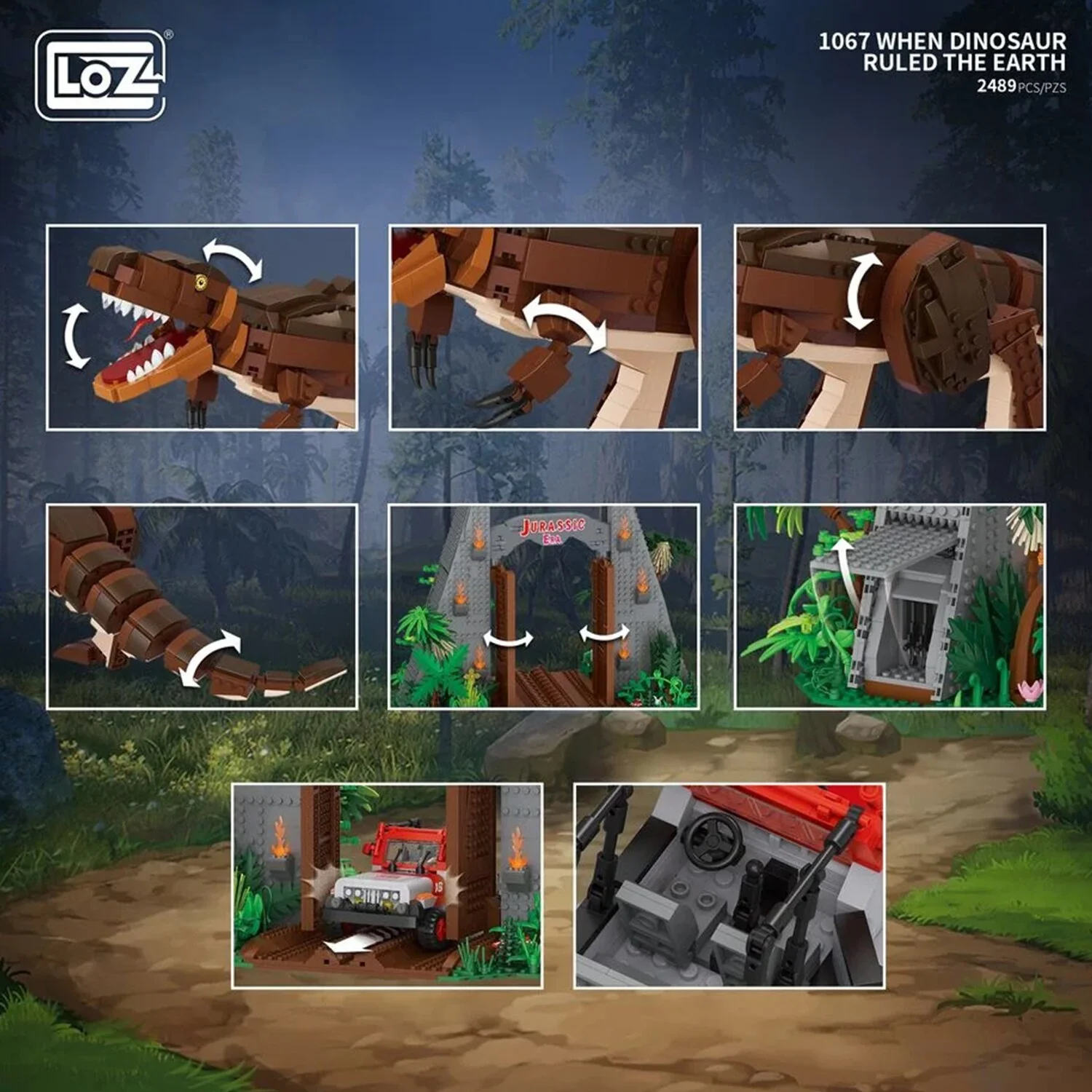 Loz LOZ Mini Blocks - When Dinosaurs Ruled The Earth Building Bricks Set  40 x 28 x 9.5cm
