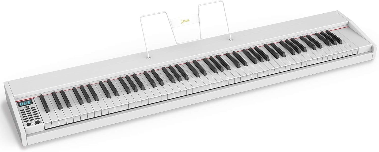 LAGRIMA LAG-600 Full Size Key Portable Digital Piano, 88 Key Electric Keyboard Piano with Bluetooth, Sustain Pedal, Power Supply