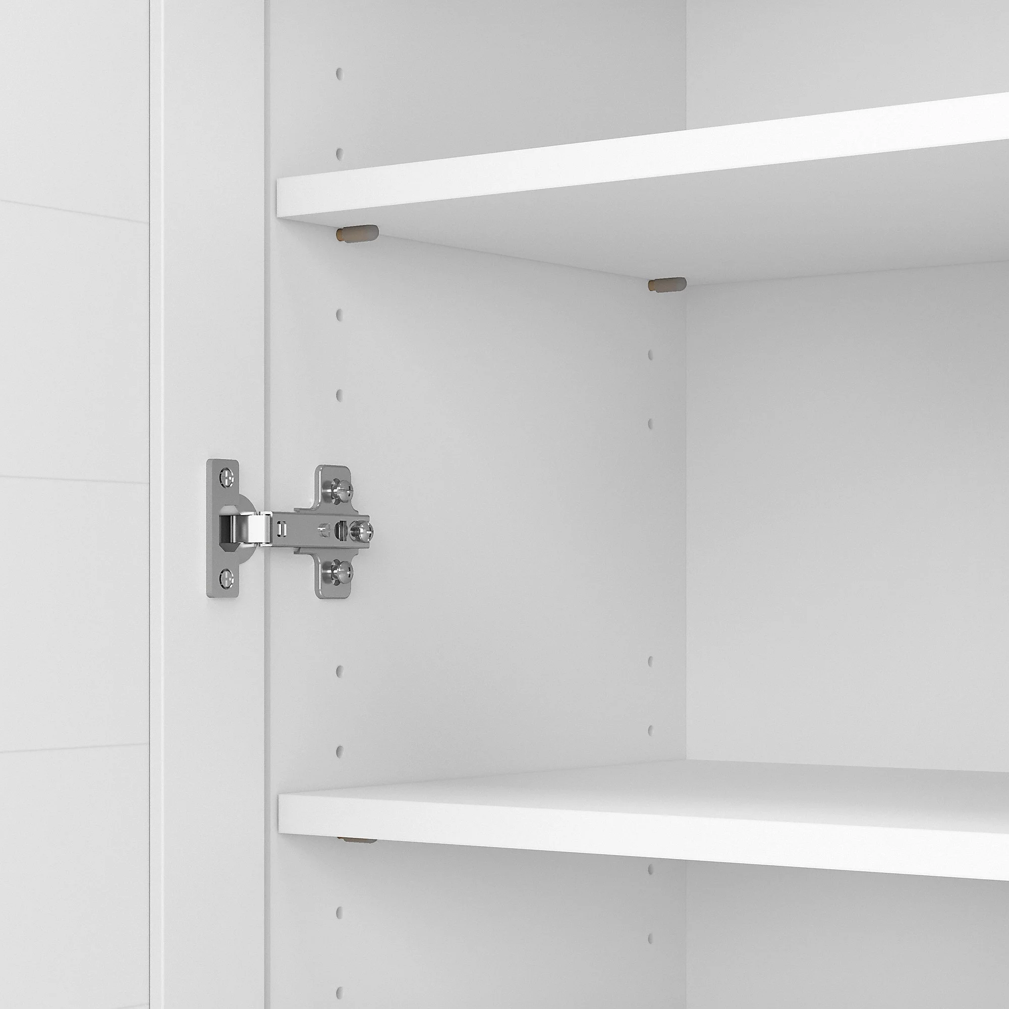 Bush Furniture Fairview Small Storage Cabinet with Doors in White & Gray